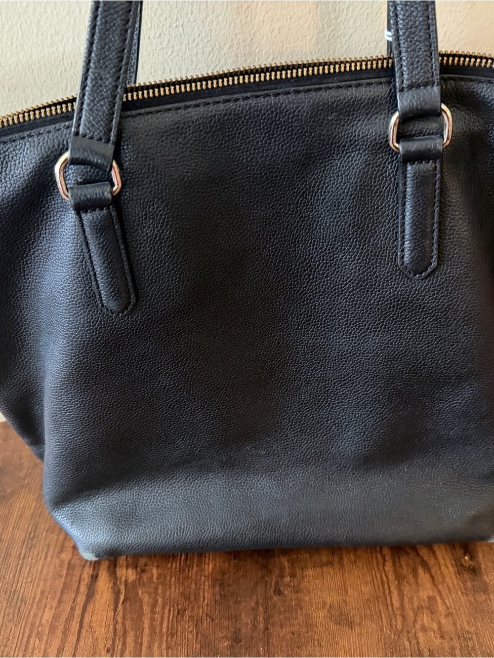 Kate spade Black Leather Embossed Logo Tote - Picture 3 of 6